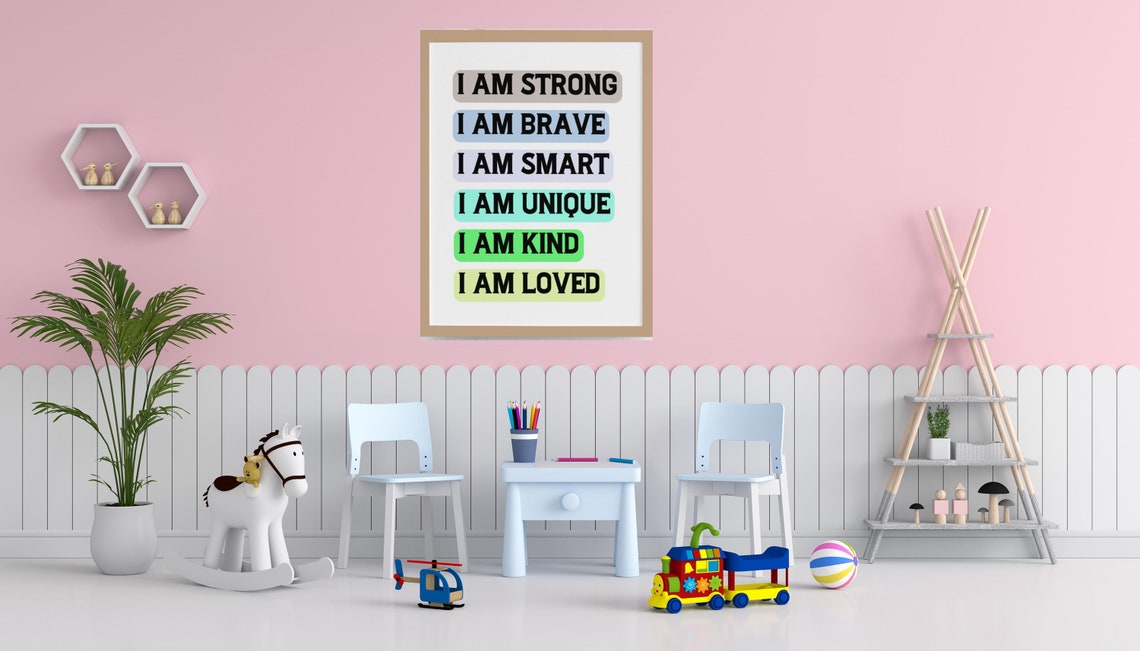 I Am Strong I Am Brave I Am Smart Affirmations Set Of 3 Kids Poster - Image 4