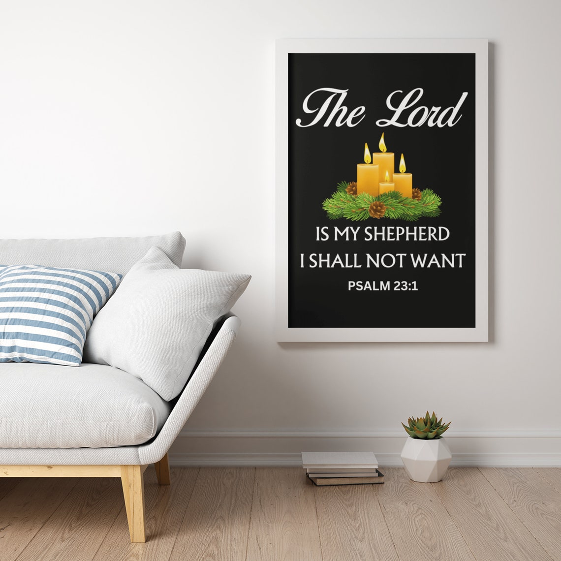 The Lord Is My Shepherd Psalm 23 Verse1 Print Bible Quote Scripture Prints Modern Minimalist Christian Artwork - Image 4