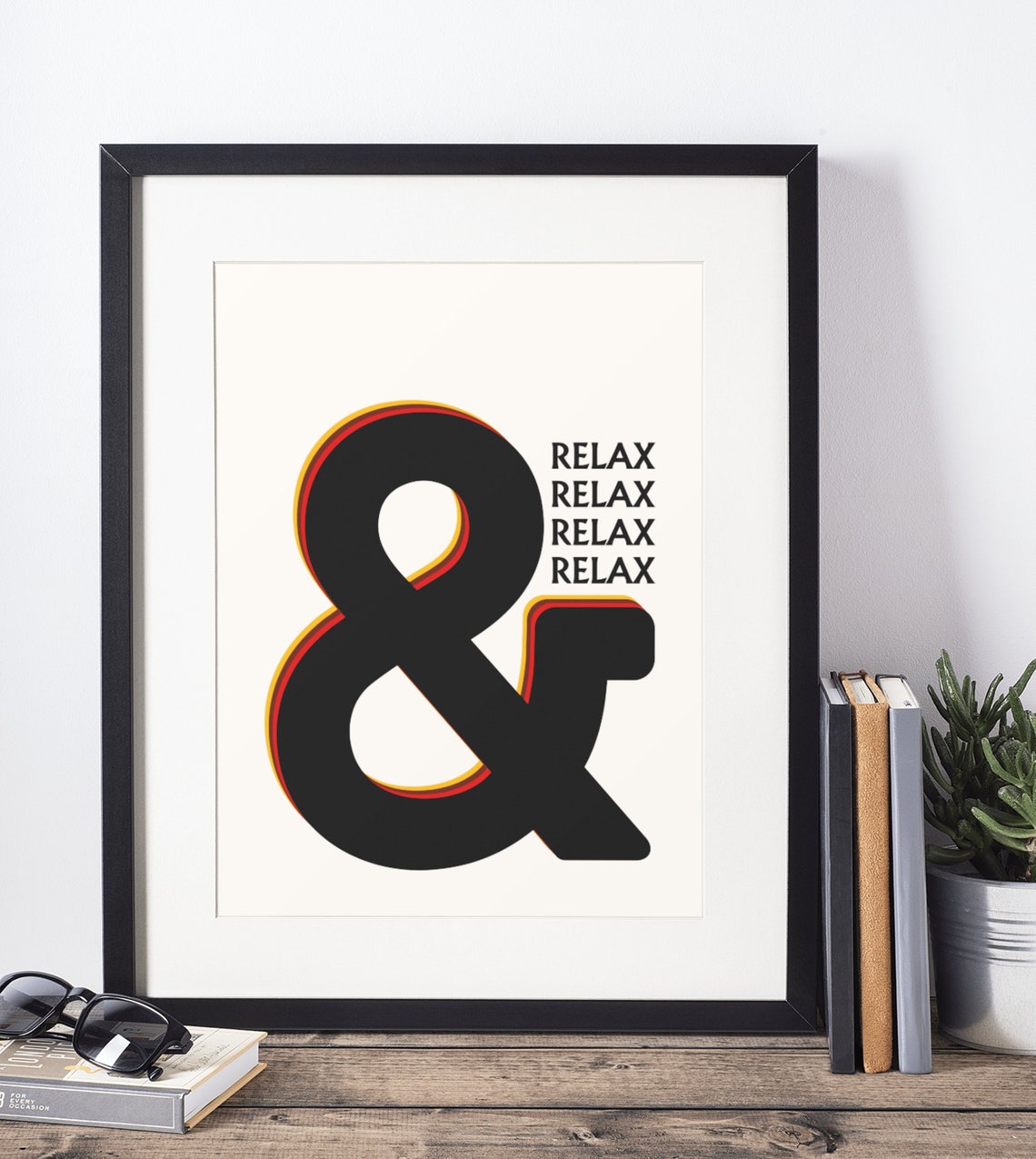 And Relax Ampersand Lounge Living Room Bathroom Wall Art Prints Posters Pictures Contemporary Typography Bold - Image 5