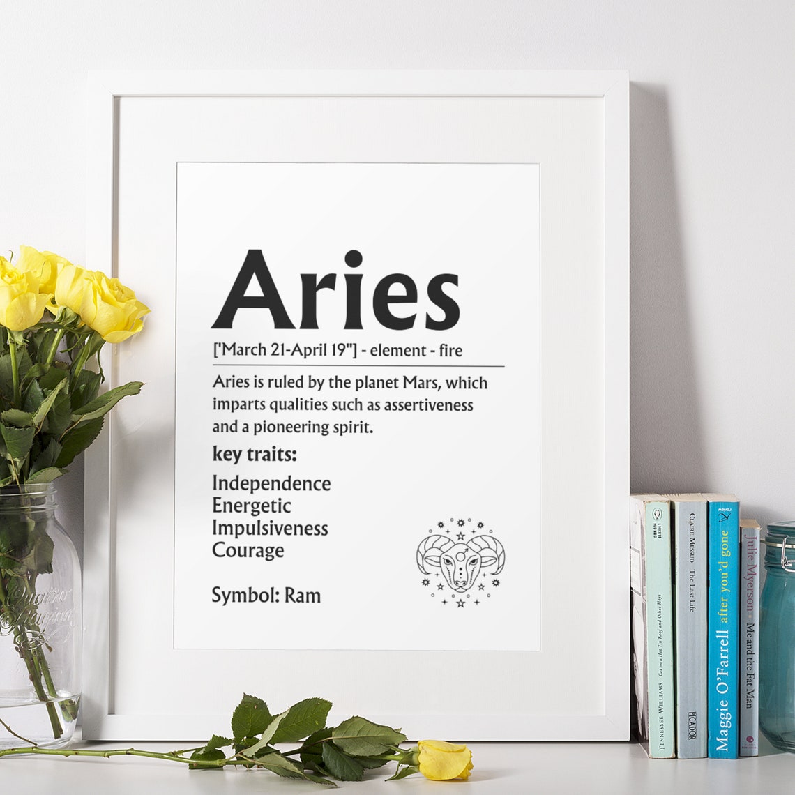 Aries Zodiac Definition Sign Ram Symbol Fire Sign Wall Poster - Image 6