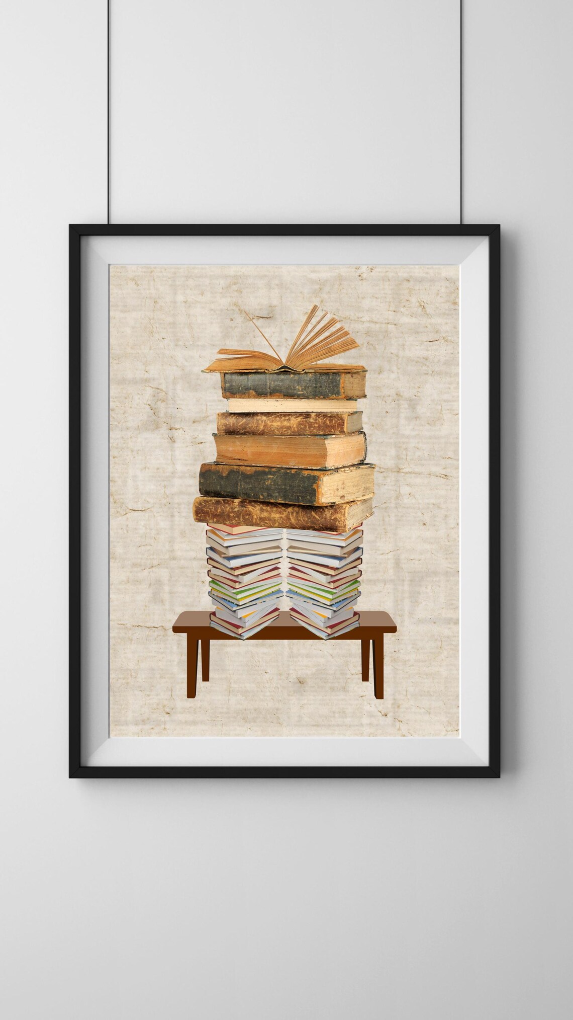Stack Of Vintage Books Library Reading Nook Book Lover Poster - Image 2
