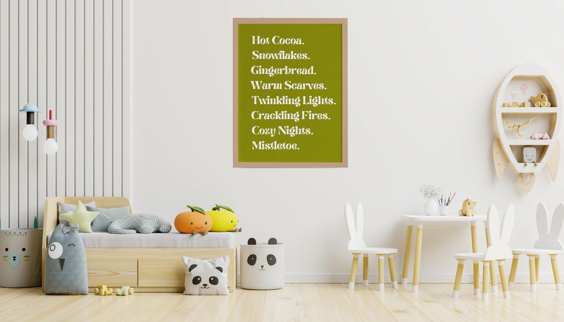 Hot Cocoa Snowflakes Gingerbread Cozy Christmas Word List Poster - Image 5