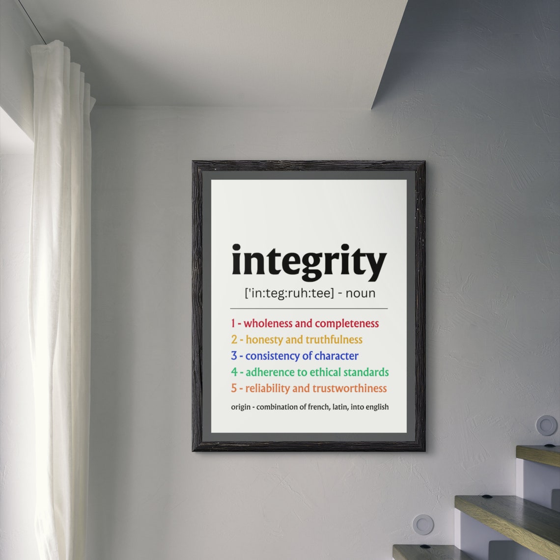 Integrity Definition Poster Colorful Motivational Office Wall Decor - Image 4