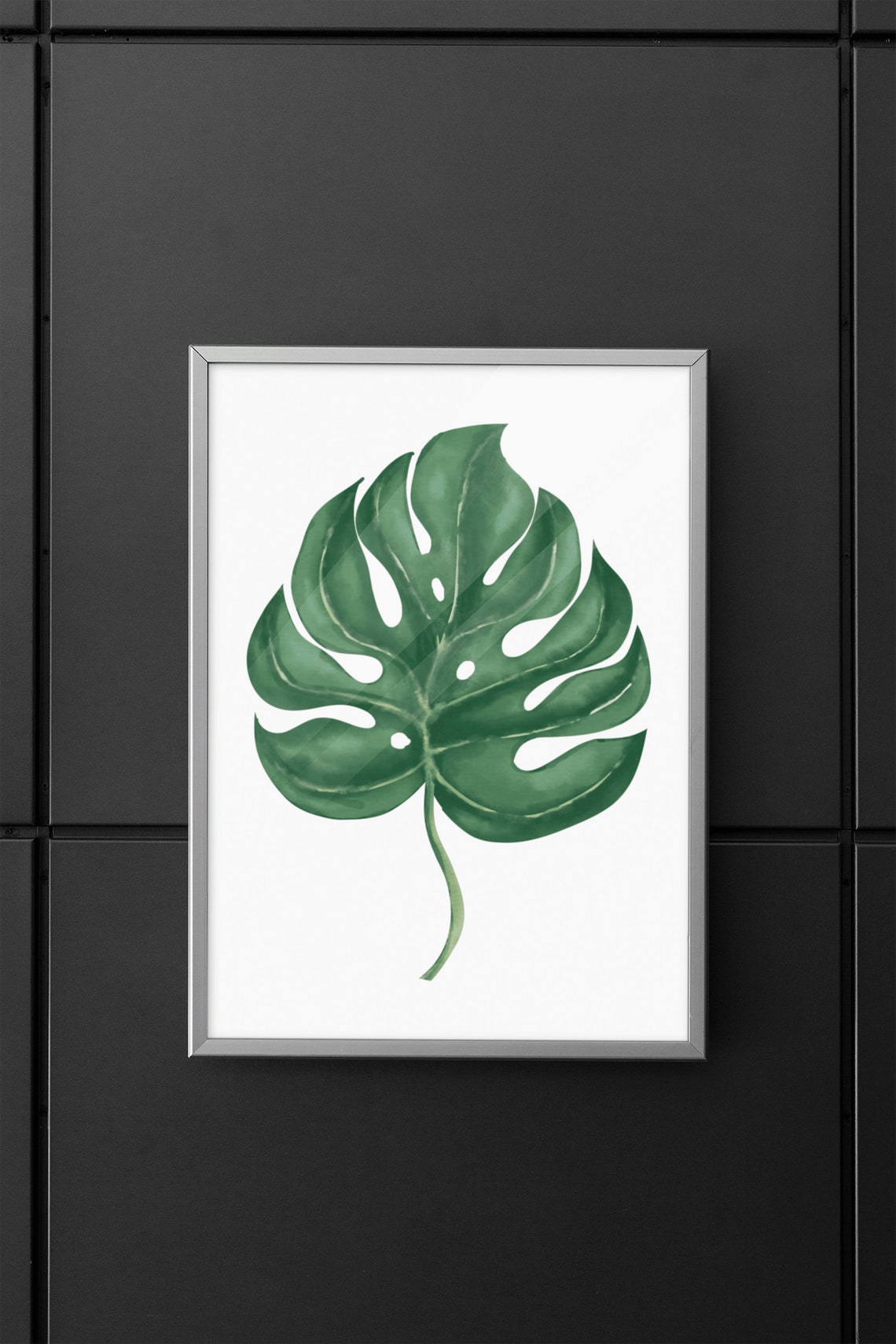 Monstera Leaf Watercolor Botanical Green Tropical Leaf Poster - Image 9