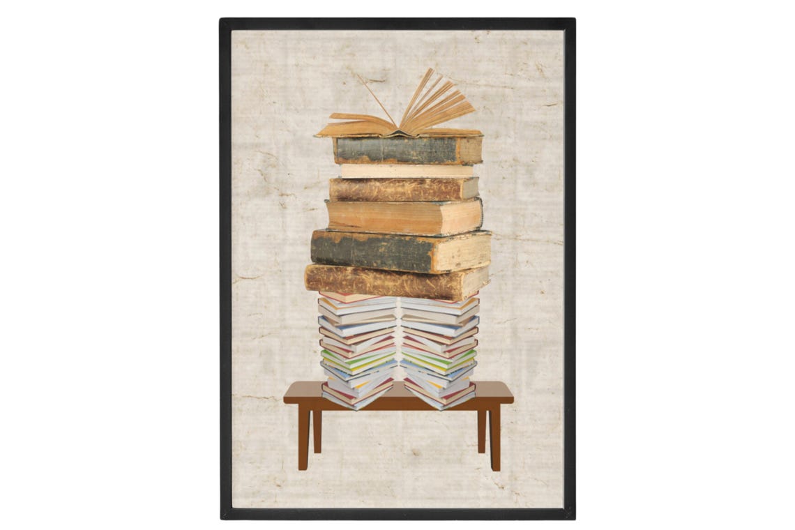 Stack Of Vintage Books Library Reading Nook Book Lover Poster - Image 6