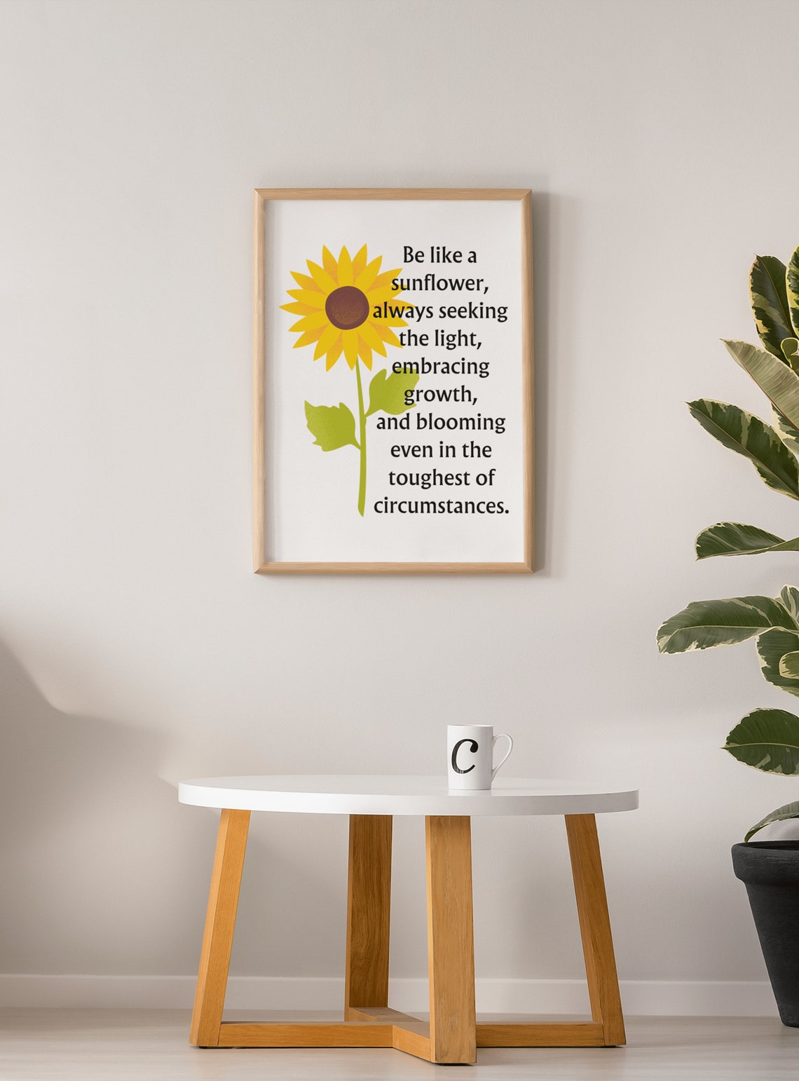 Be Like a Sunflower Inspirational Quote Botanical Growth Poster - Image 4