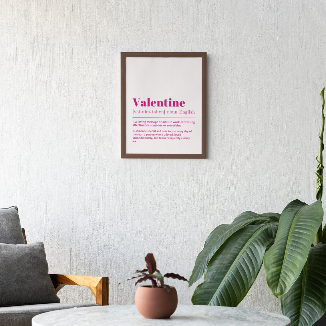 Valentine Definition Print, Pink Wall Art Poster - Image 2