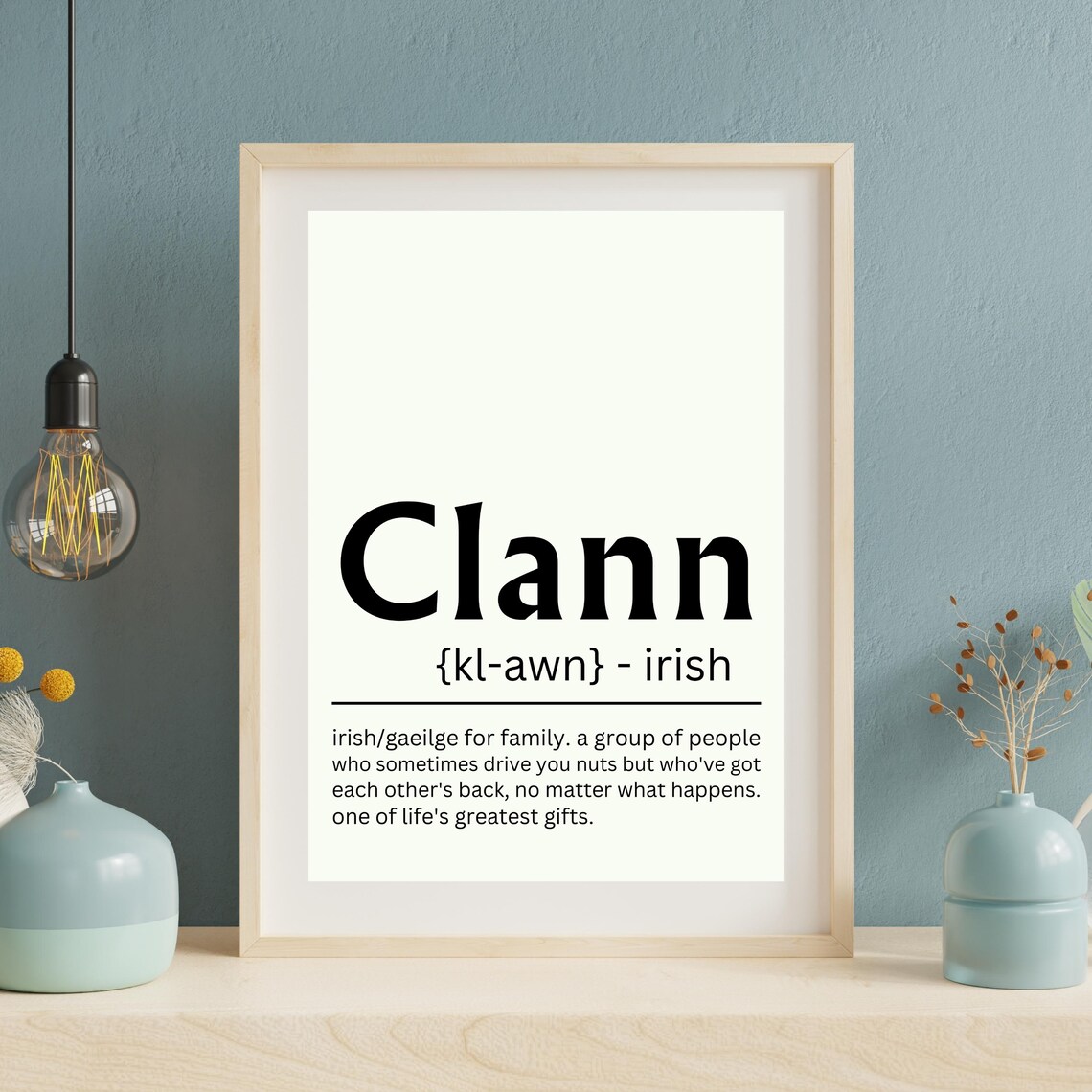Clann Irish Print Family Irish Gifts Definition Print Newly Wed Gifts Ireland Poster Irish Wedding Personalized Gifts Wall Art - Image 8