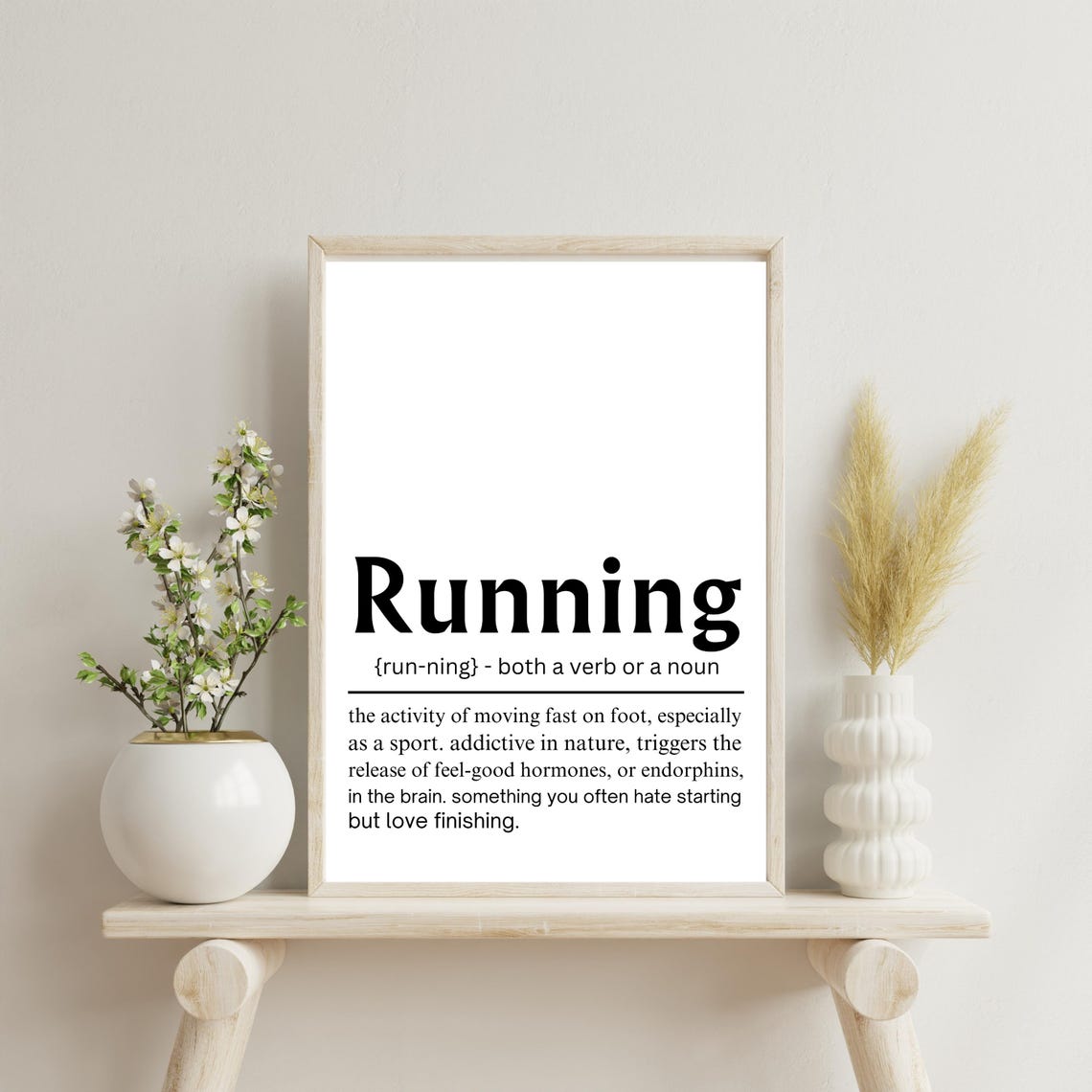 Running Definition Inspirational Quote Runner Athlete Gift Poster
