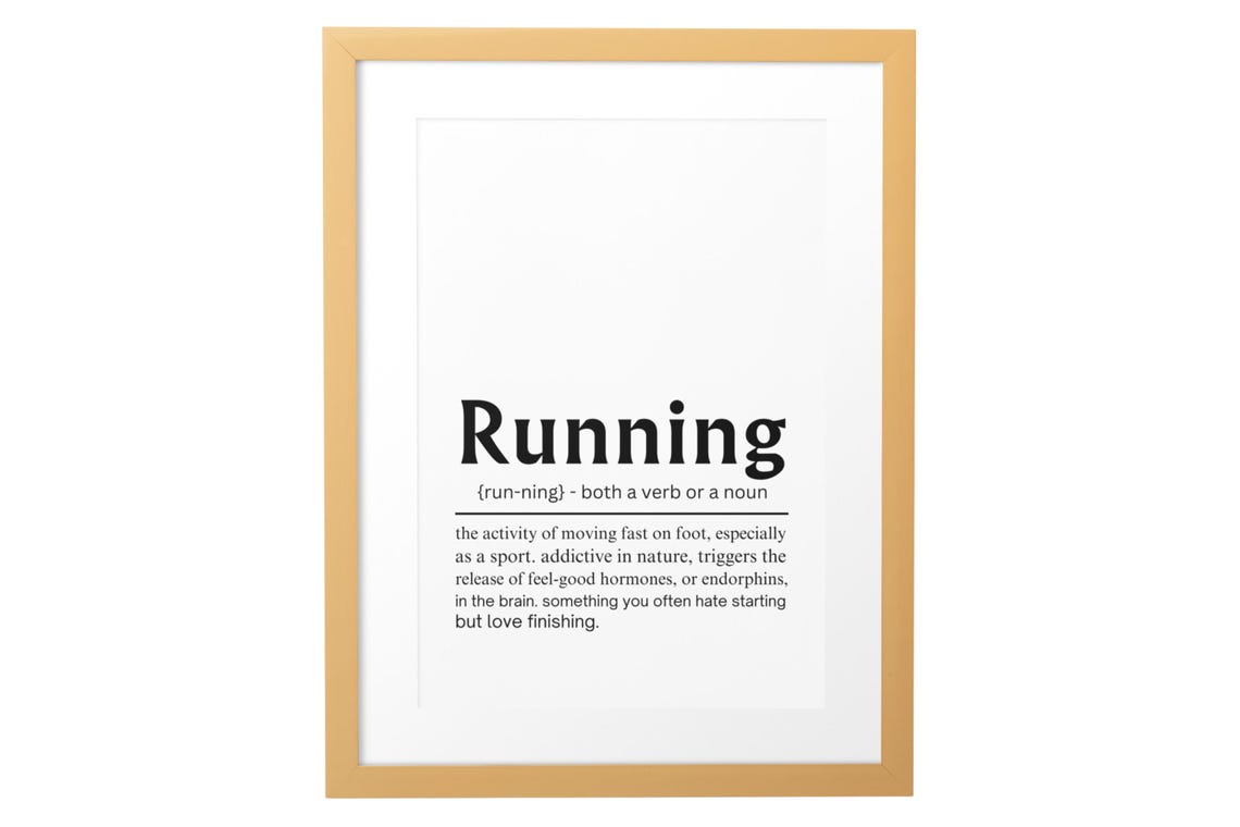 Running Definition Inspirational Quote Runner Athlete Gift Poster - Image 2