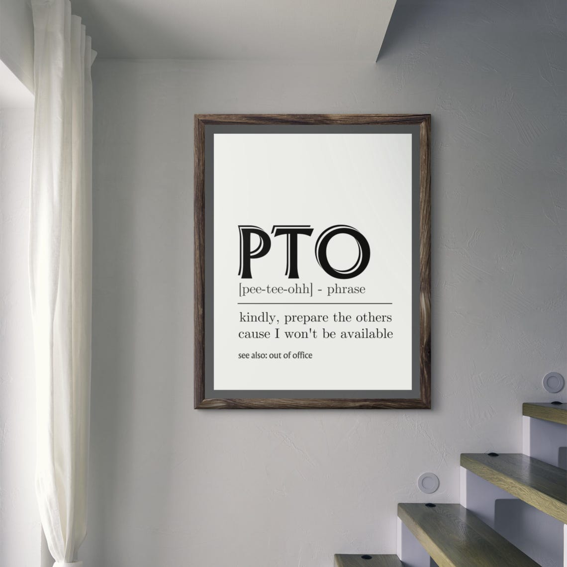 PTO Funny Office Dictionary Definition Out of Office Humor Poster - Image 8