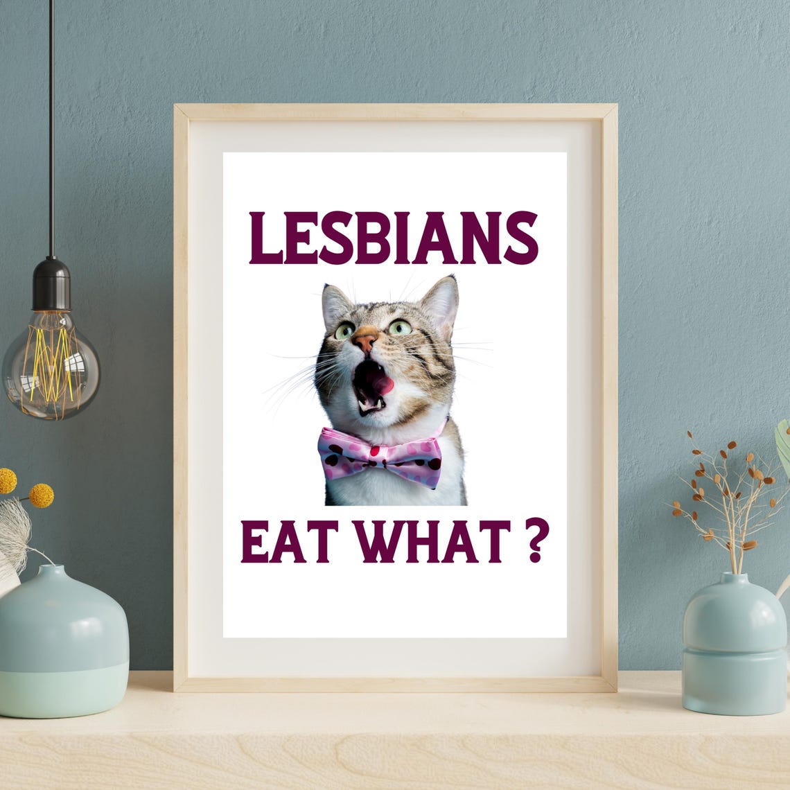 Lesbians Eat What Funny Art Print Gift For Lesbian Girlfriend Wall Artwork - Image 3
