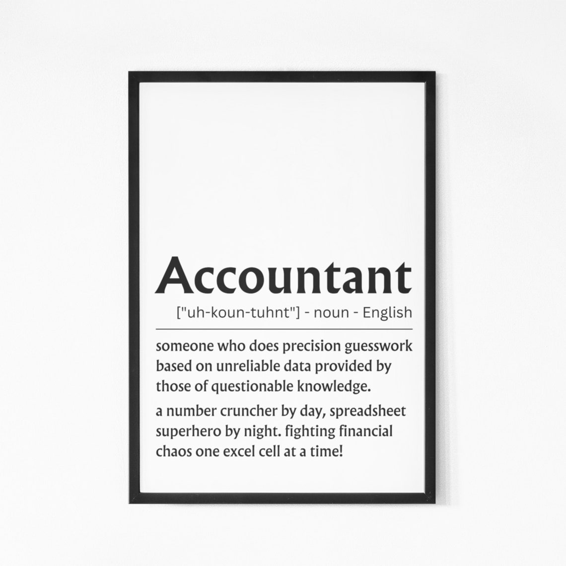 Accountant Spreadsheet Superhero Funny Definition Wall Poster - Image 9