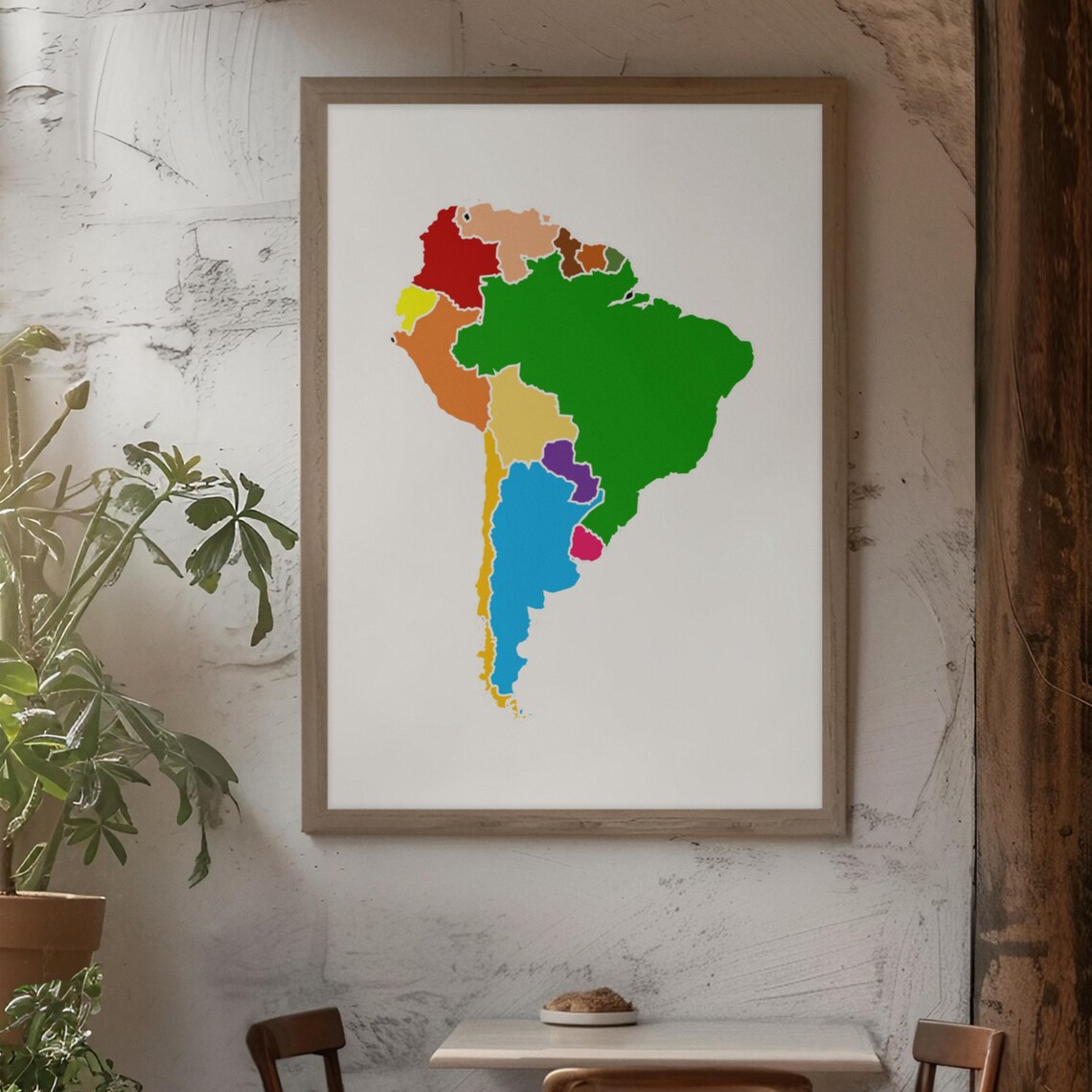 South America Colorful Country Map Educational Geography Poster - Image 7