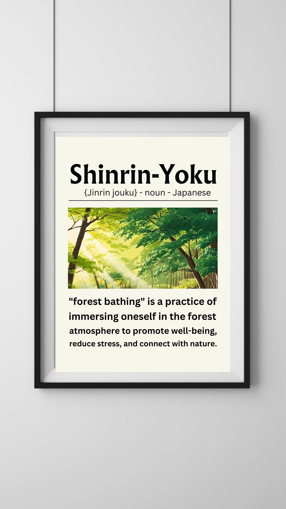 Shinrin Yoku Forest Bathing Japanese Wellness Definition Poster - Image 4