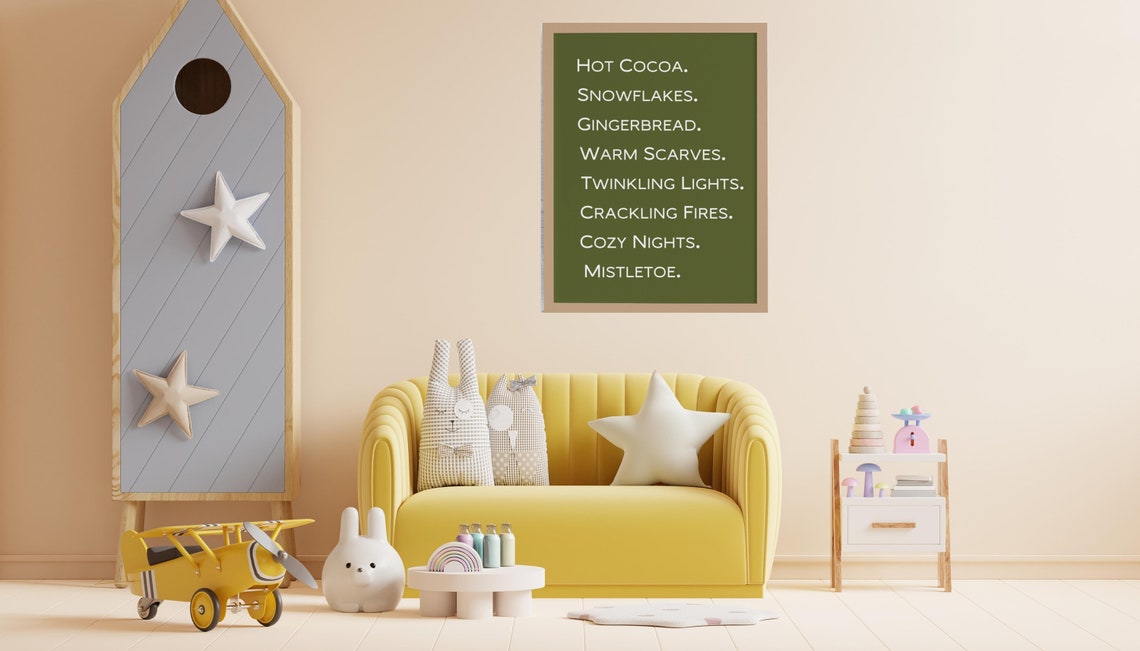 Hot Cocoa Snowflakes Gingerbread Cozy Christmas Word List Poster - Image 3