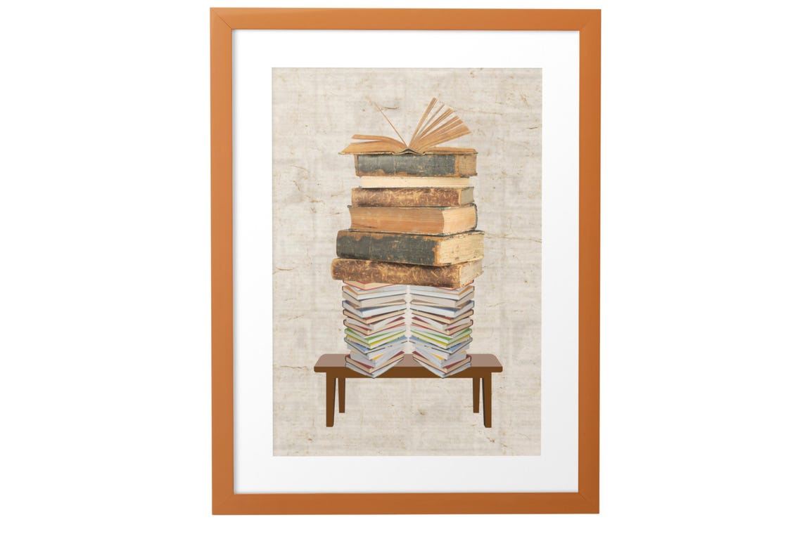 Stack Of Vintage Books Library Reading Nook Book Lover Poster - Image 5