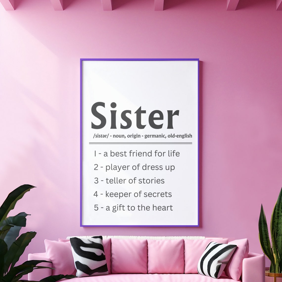 Sister Definition Best Friend for Life Heartfelt Gift Poster - Image 2