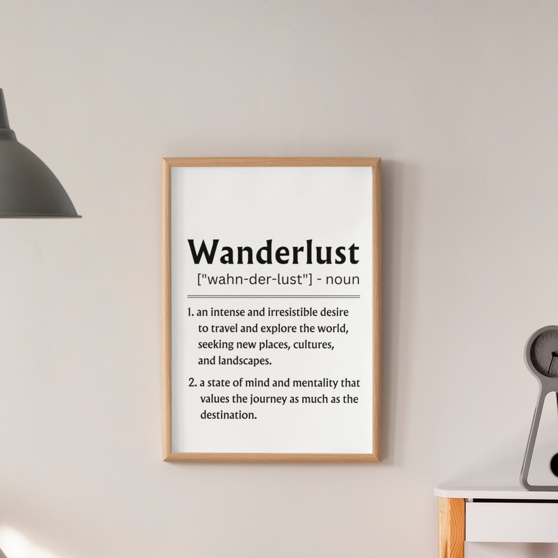 Wanderlust Definition Minimalist Travel Adventure Typography Poster - Image 3