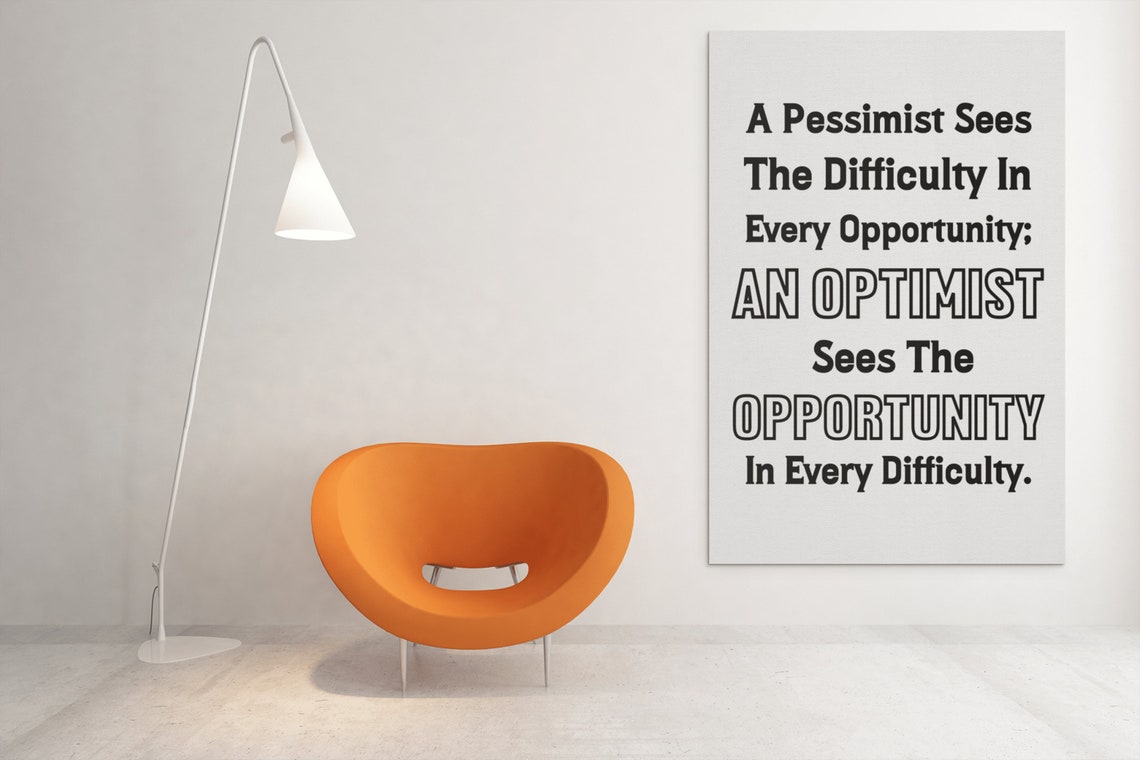 Optimist Opportunity Quote Winston Churchill Mindset Wall Poster - Image 3