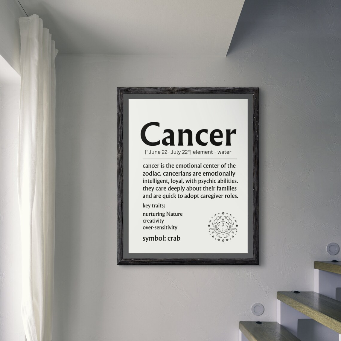 Cancer Zodiac Definition Sign Crab Water Sign Astrology Poster - Image 8