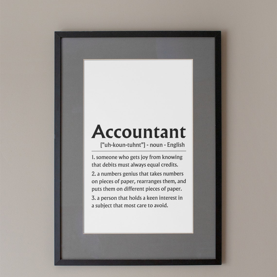 Accountant Definition Sign Debits Credits Funny Work Gift Poster - Image 6