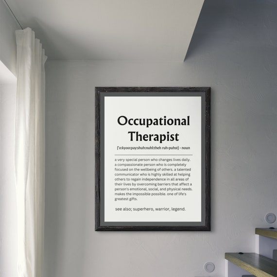 Occupational Therapist Definition Print Occupational Therapist Gift Occupational Therapy Gift Graduation Gift