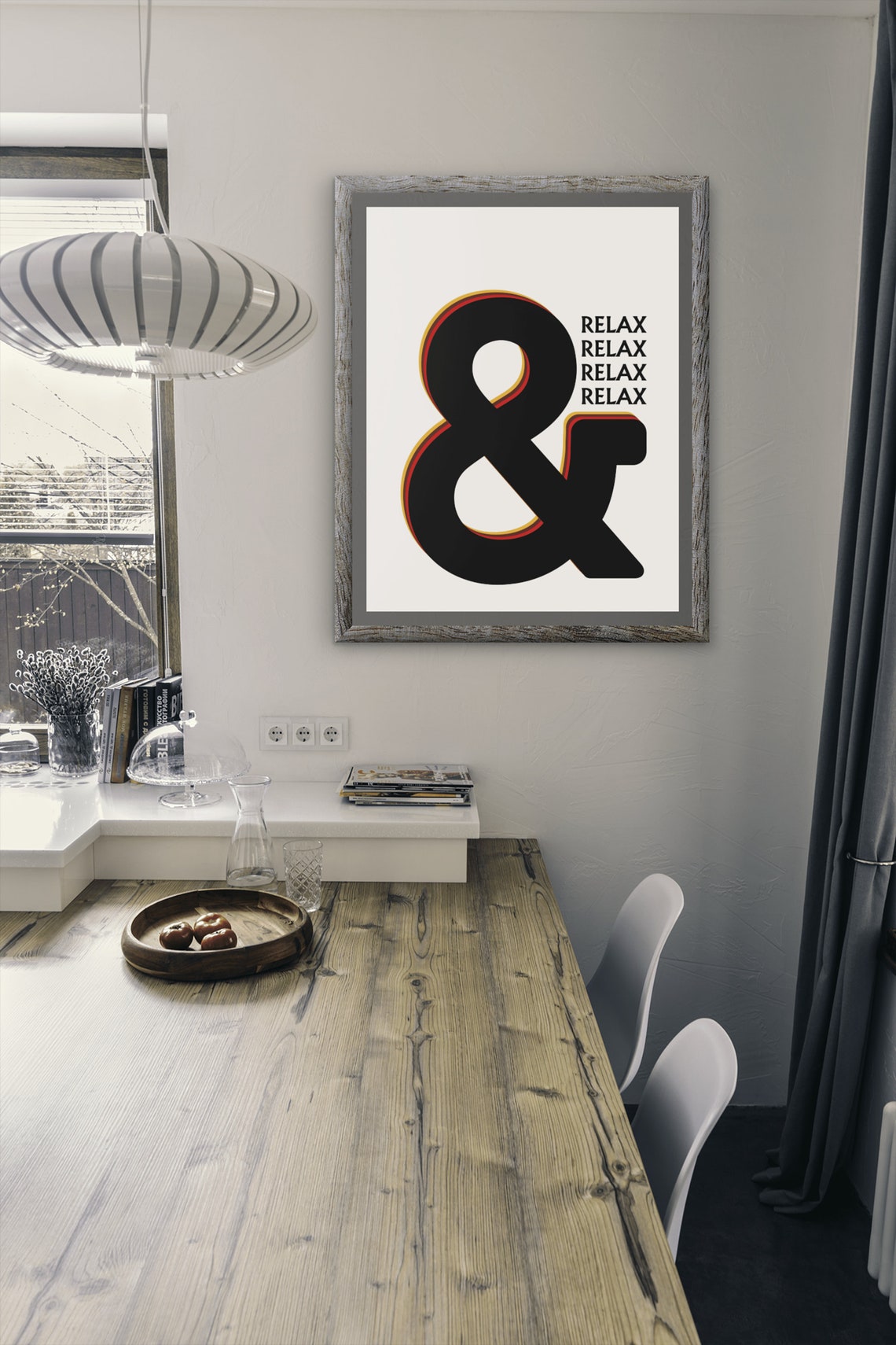 And Relax Ampersand Lounge Living Room Bathroom Wall Art Prints Posters Pictures Contemporary Typography Bold - Image 3