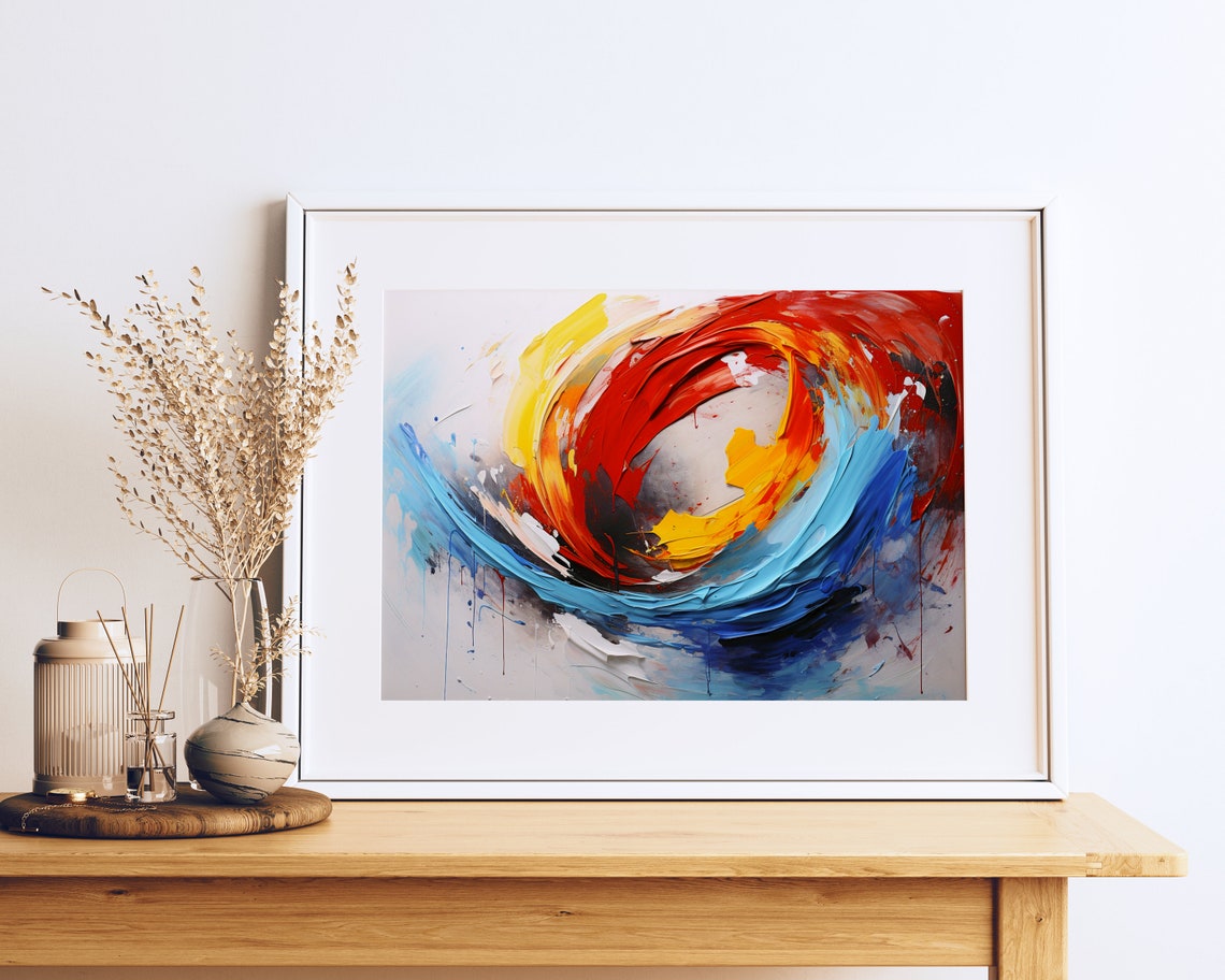 Abstract Saturn Imagery, Oil Painting