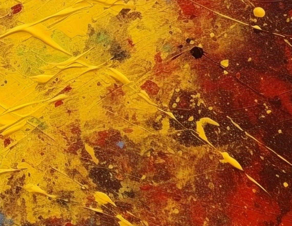 Fiery Red Yellow Swirling Abstract Expressionist Vortex Poster - Image 3