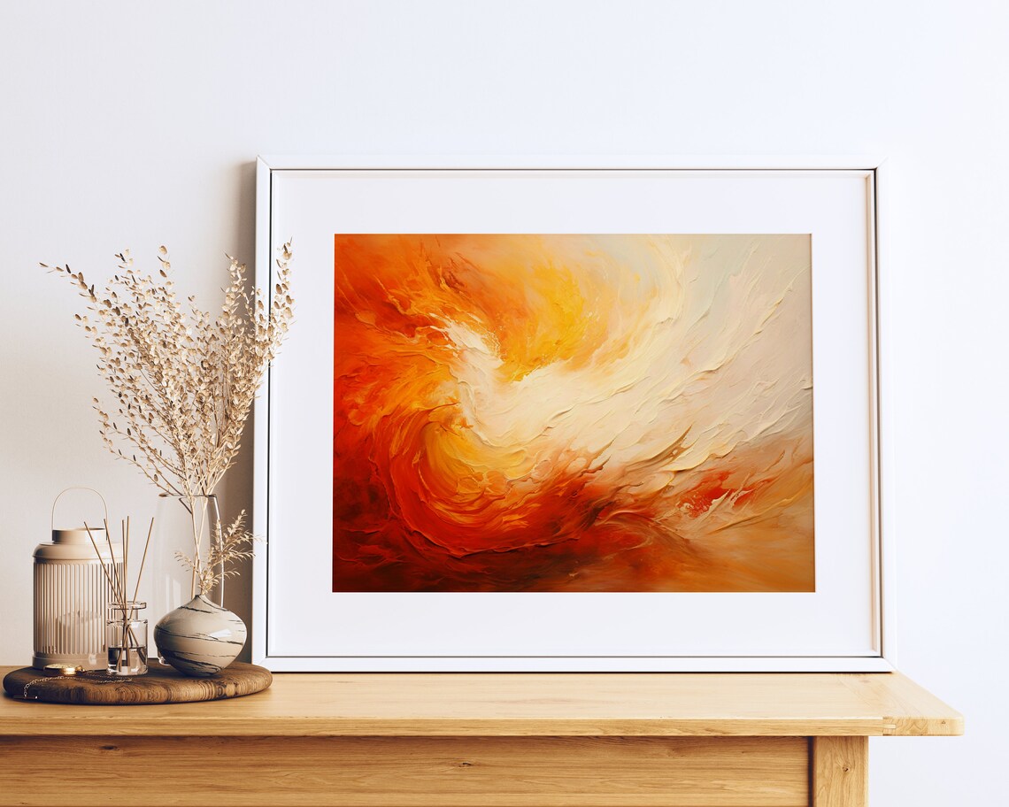 Explosion In Red Yellow Orange Abstract Art Print