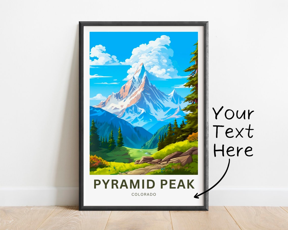 Pyramid Peak Colorado Snowy Summit Pine Forest Personalized Poster