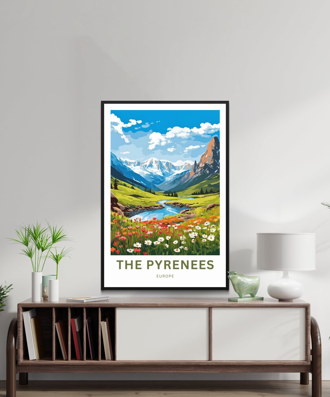 Personalized The Pyrenees Travel Poster, Europe Wall Art - Image 3