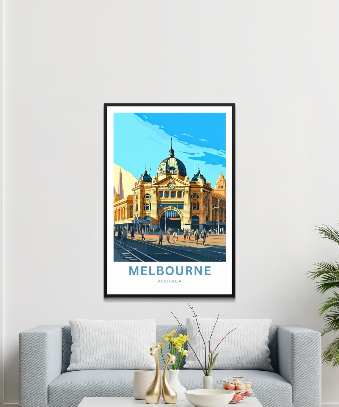 Melbourne Australia Flinders Street Station Corner Trams Travel Poster - Image 3