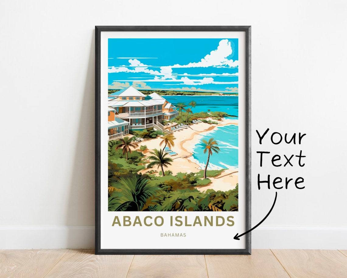 Personalized Abaco Islands Bahamas Beach Resort Travel Poster