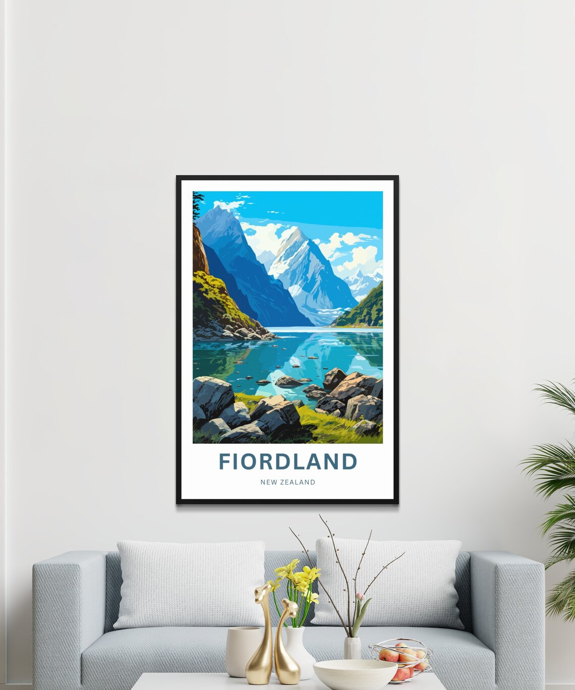 Fiordland New Zealand Towering Fiord Peaks Personalized Poster - Image 3