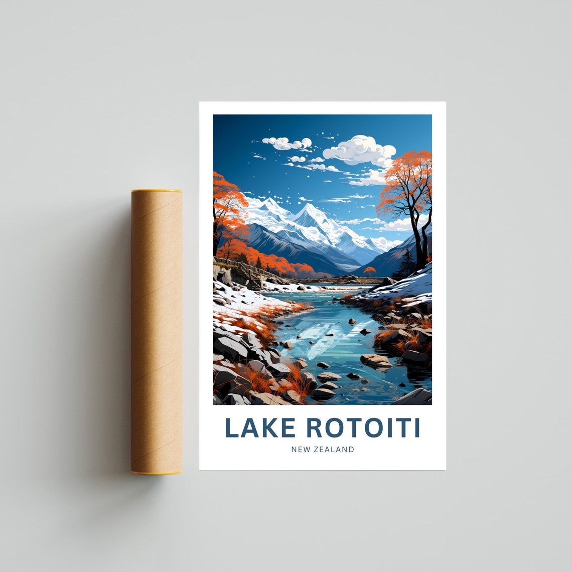 Lake Rotoiti Travel Print Lake Rotoiti Poster New Zealand Wall Art Framed Present Gift New Zealand Present - Image 4