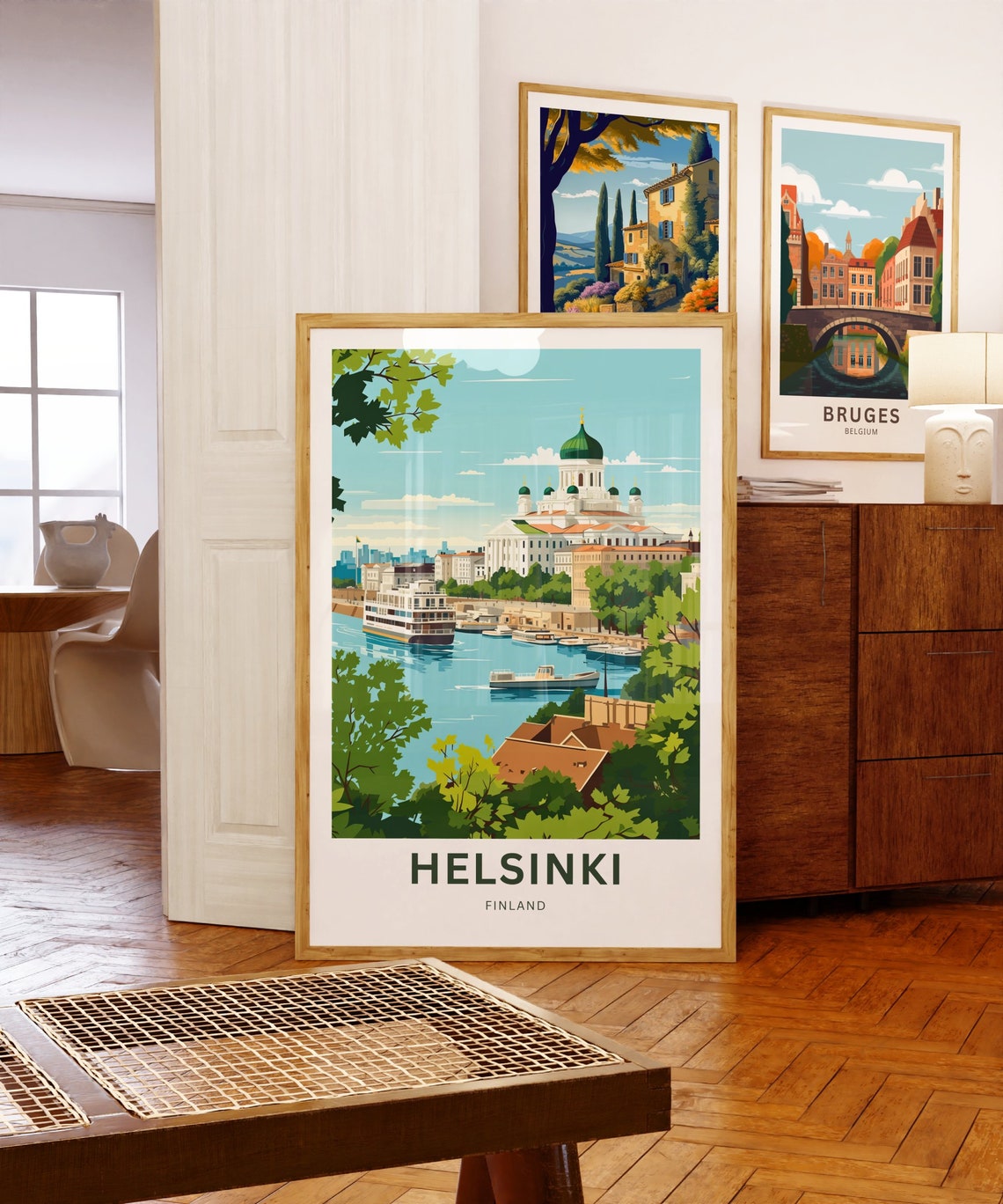 Helsinki Finland Green Domes Harbor Summer Waterfront View Poster - Image 5