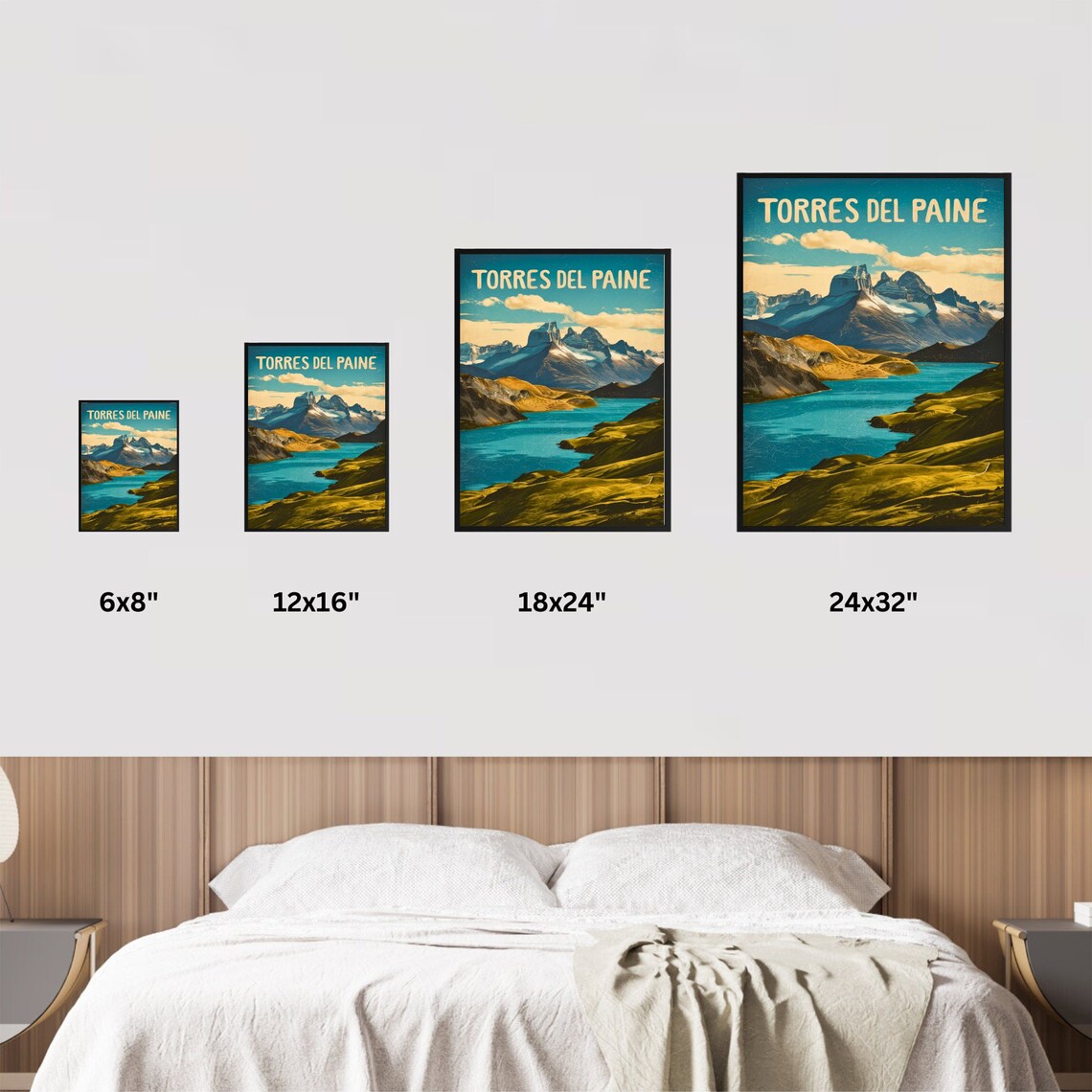 Torres Del Paine Patagonia Mountains Lake Vintage Travel Poster - Image 4