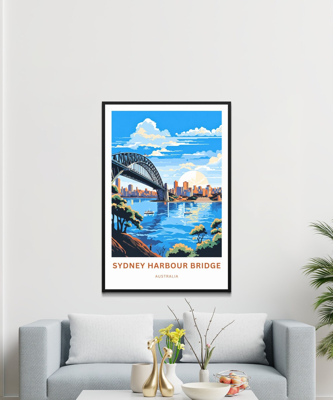 Sydney Harbour Bridge Australia Daytime Skyline Travel Poster - Image 3