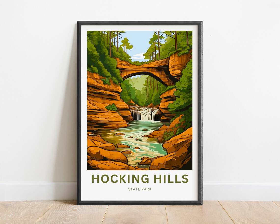 Hocking Hills Travel Poster, Ohio State Park