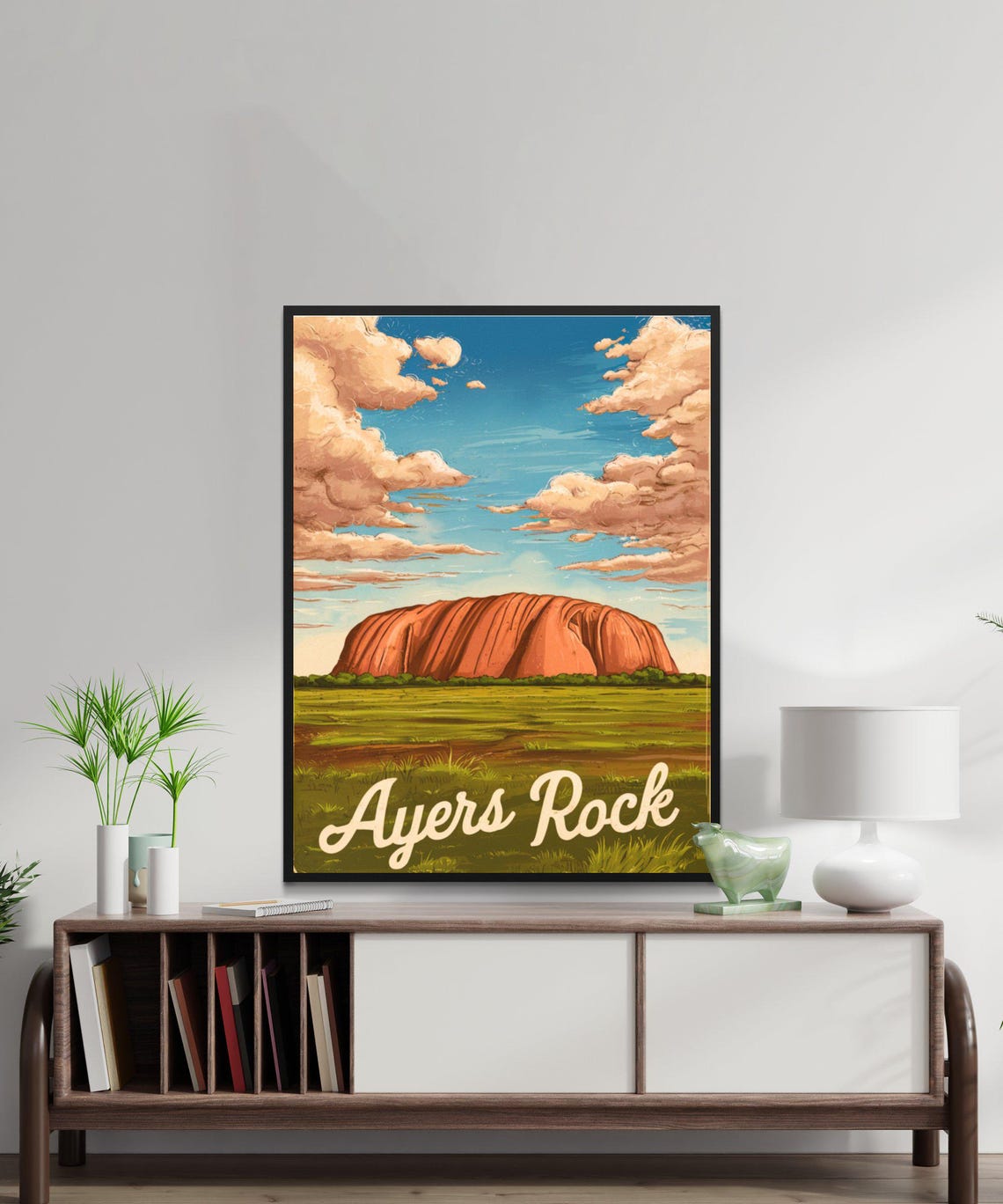 Ayers Rock Australia Uluru Desert Vintage Style Travel Poster - Image 3