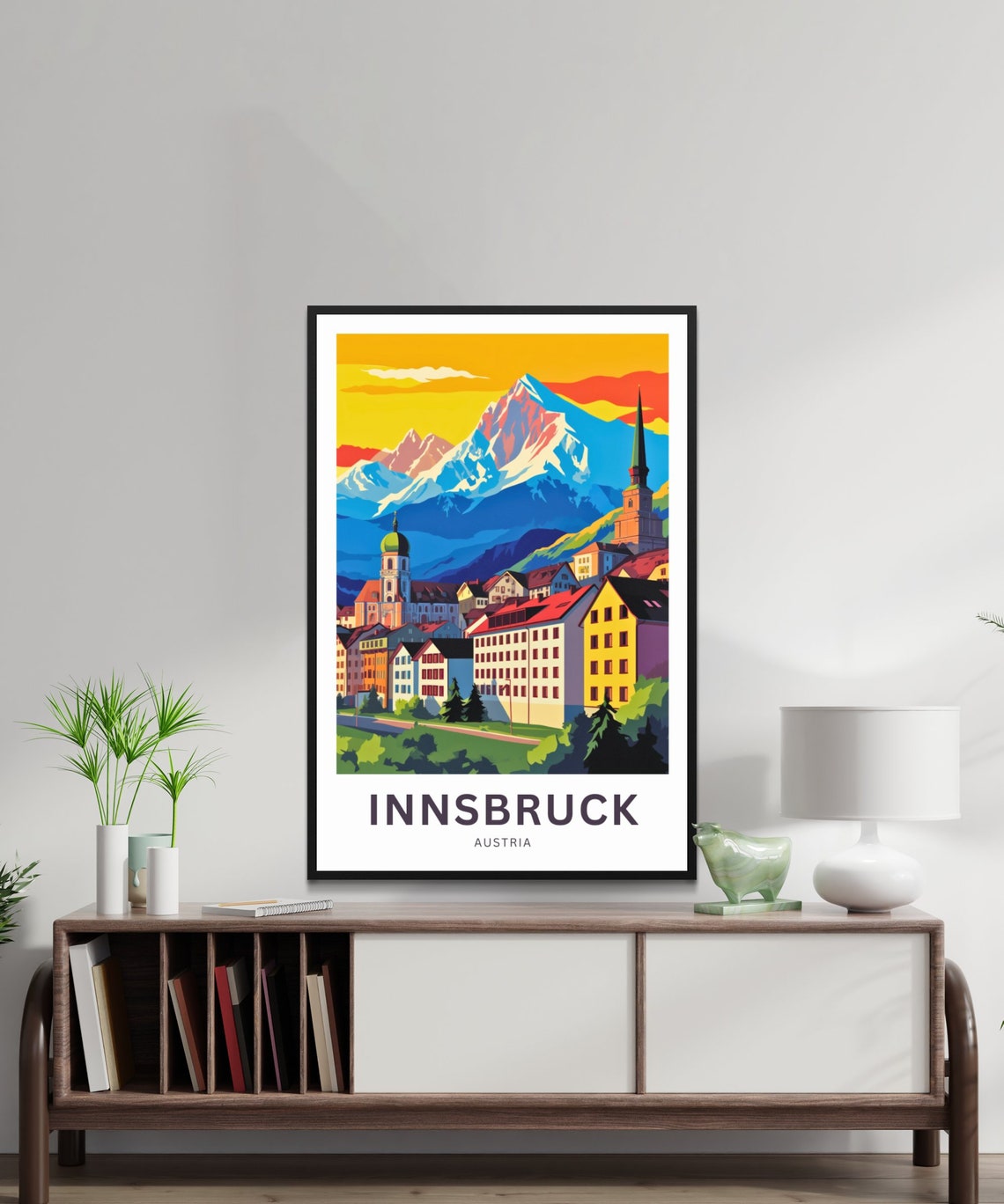 Innsbruck Austria Alpine Town Mountains Personalized Travel Poster - Image 2