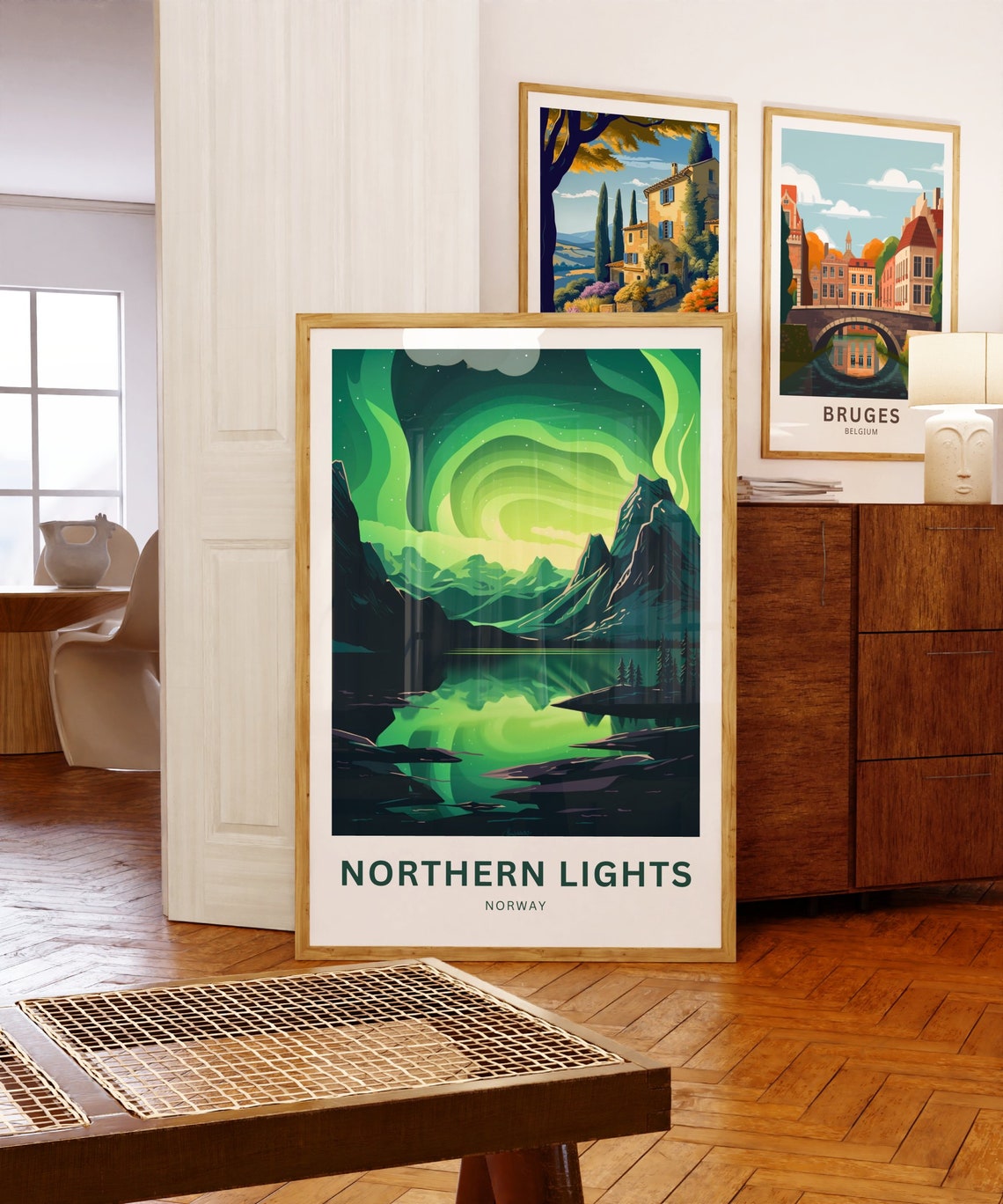 Personalized Northern Lights Norway Aurora Lake Mountain Poster - Image 5