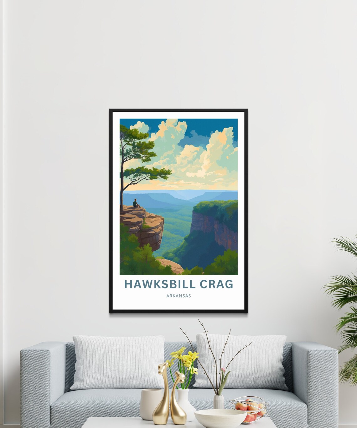 Personalized Hawksbill Crag Arkansas Bluff Overlook Travel Poster - Image 3