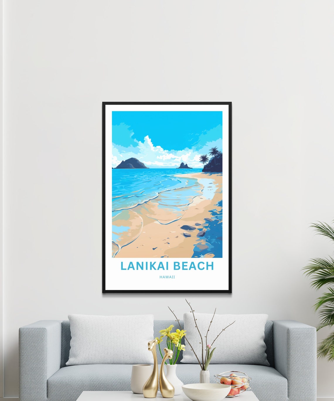Lanikai Beach Hawaii Sandy Shore Ocean Waves Island Travel Poster - Image 3