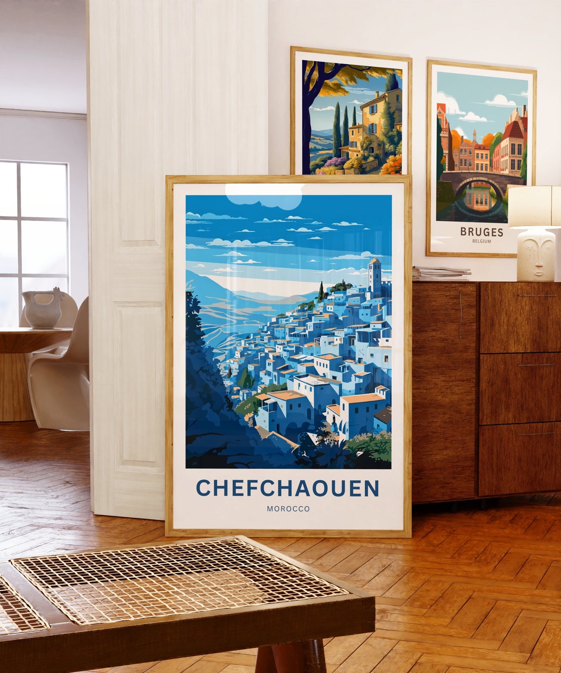 Personalized Chefchaouen Travel Print Chefchaouen Poster Morocco Wall Art Framed Present Gift Morocco Present - Image 5