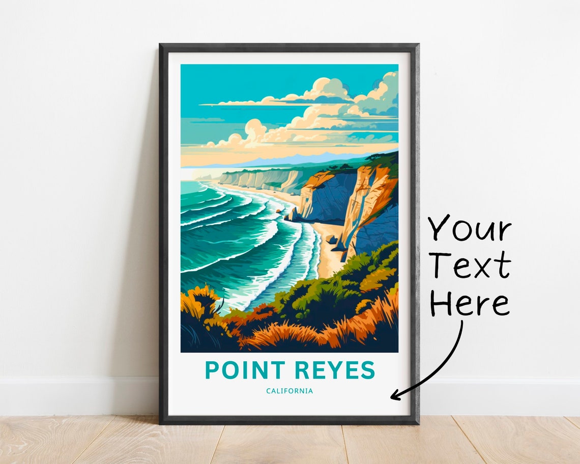 Personalized Point Reyes California Coastal Cliffs Surf View Poster