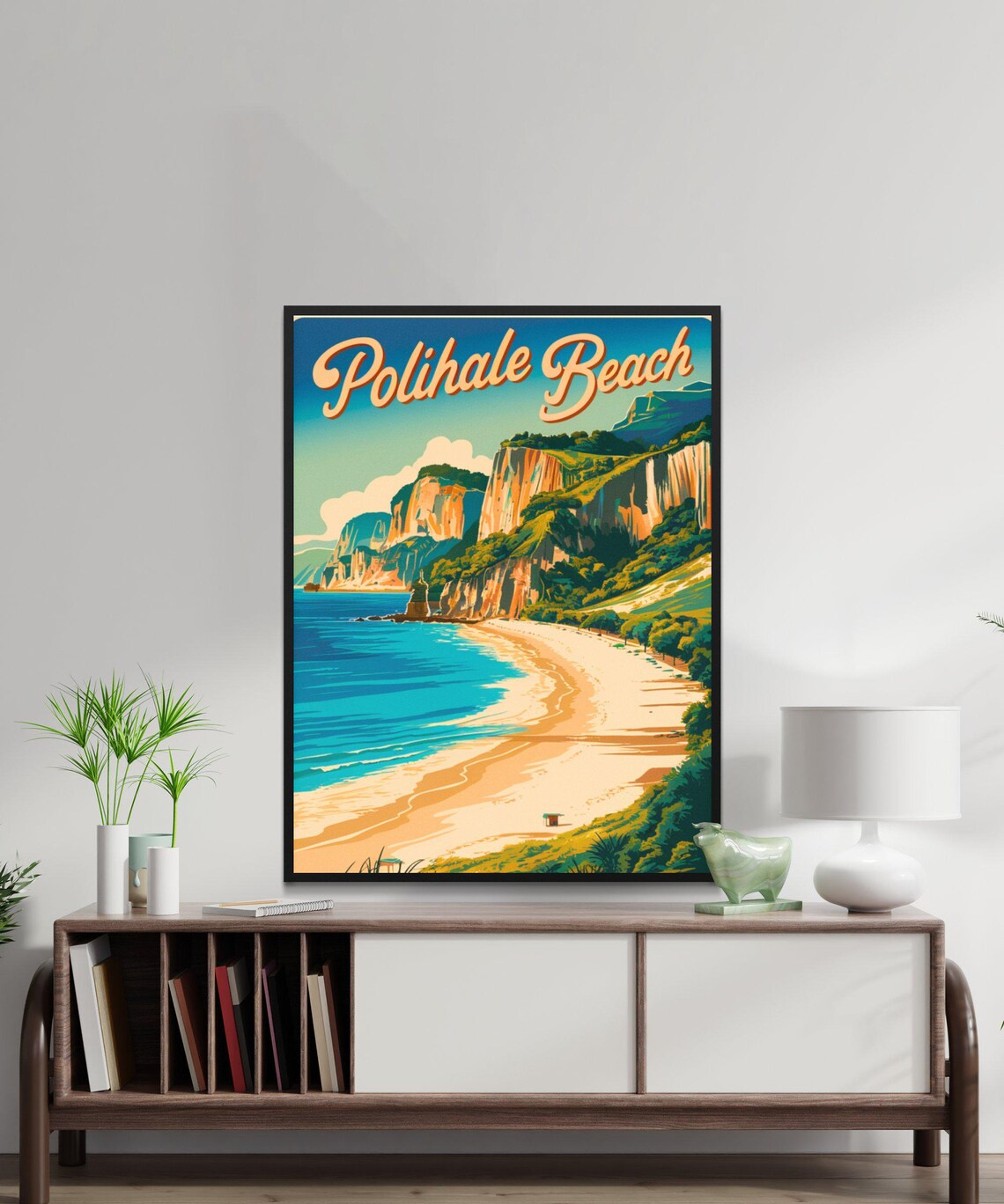 Polihale Beach Vintage Travel Poster, Hawaii Landscape - Image 2