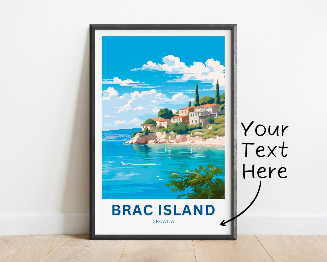 Brac Island Croatia Personalized Cliffside Village Sea Poster